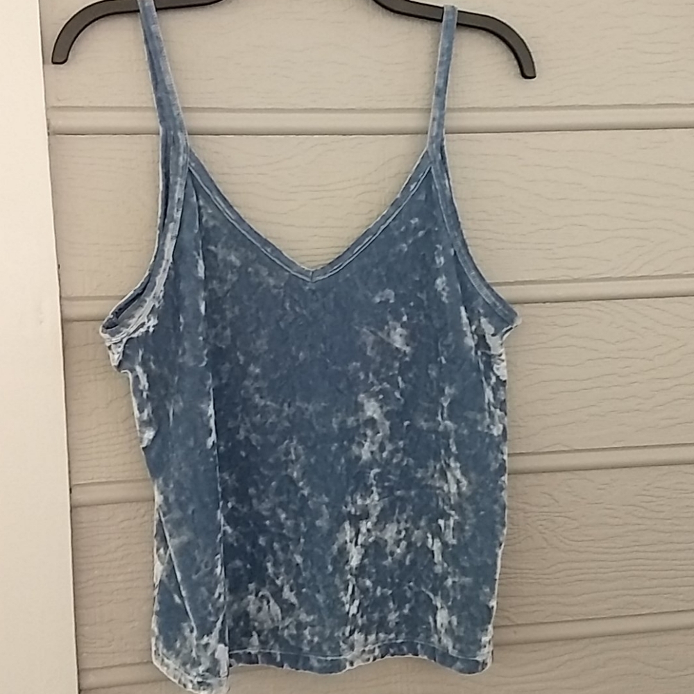 Ladies crushed velvet tank top